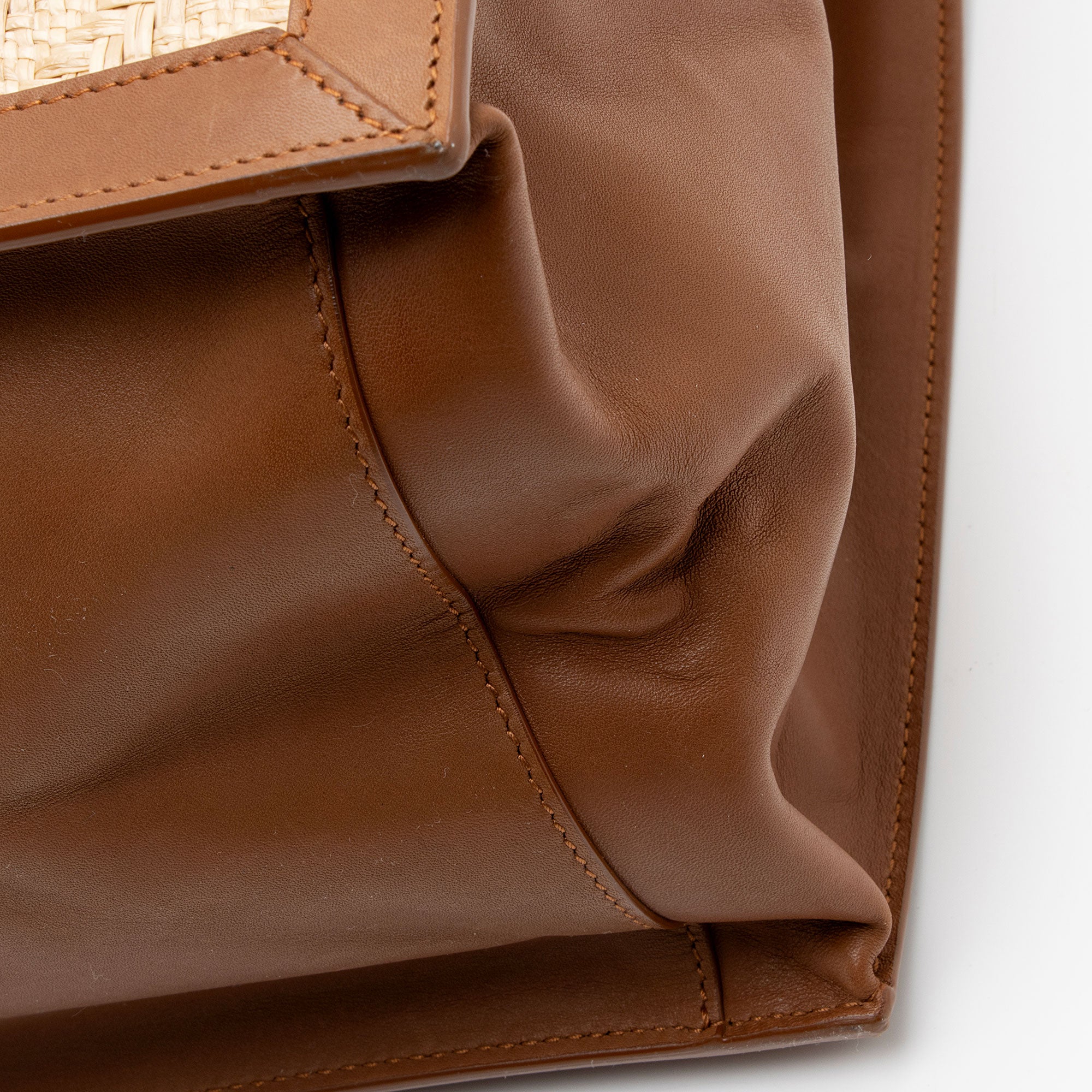 Saint Laurent Raffia Calfskin Rive Gauche Large Tote