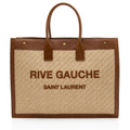 Saint Laurent Raffia Calfskin Rive Gauche Large Tote