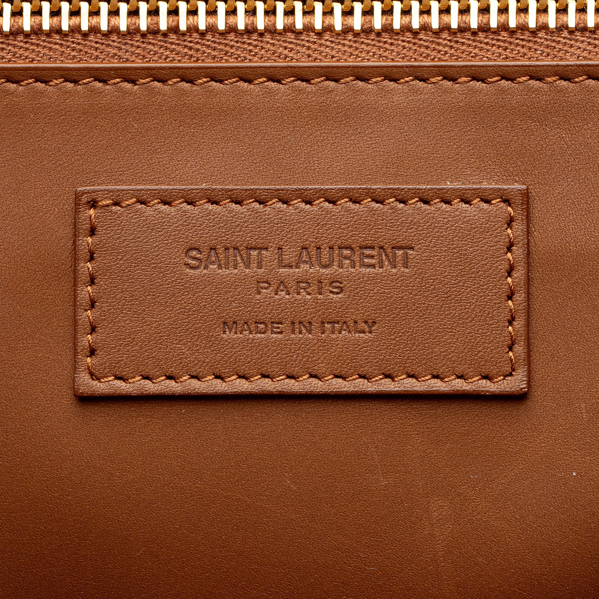 Saint Laurent Raffia Calfskin Rive Gauche Large Tote