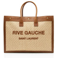 Saint Laurent Raffia Calfskin Rive Gauche Large Tote
