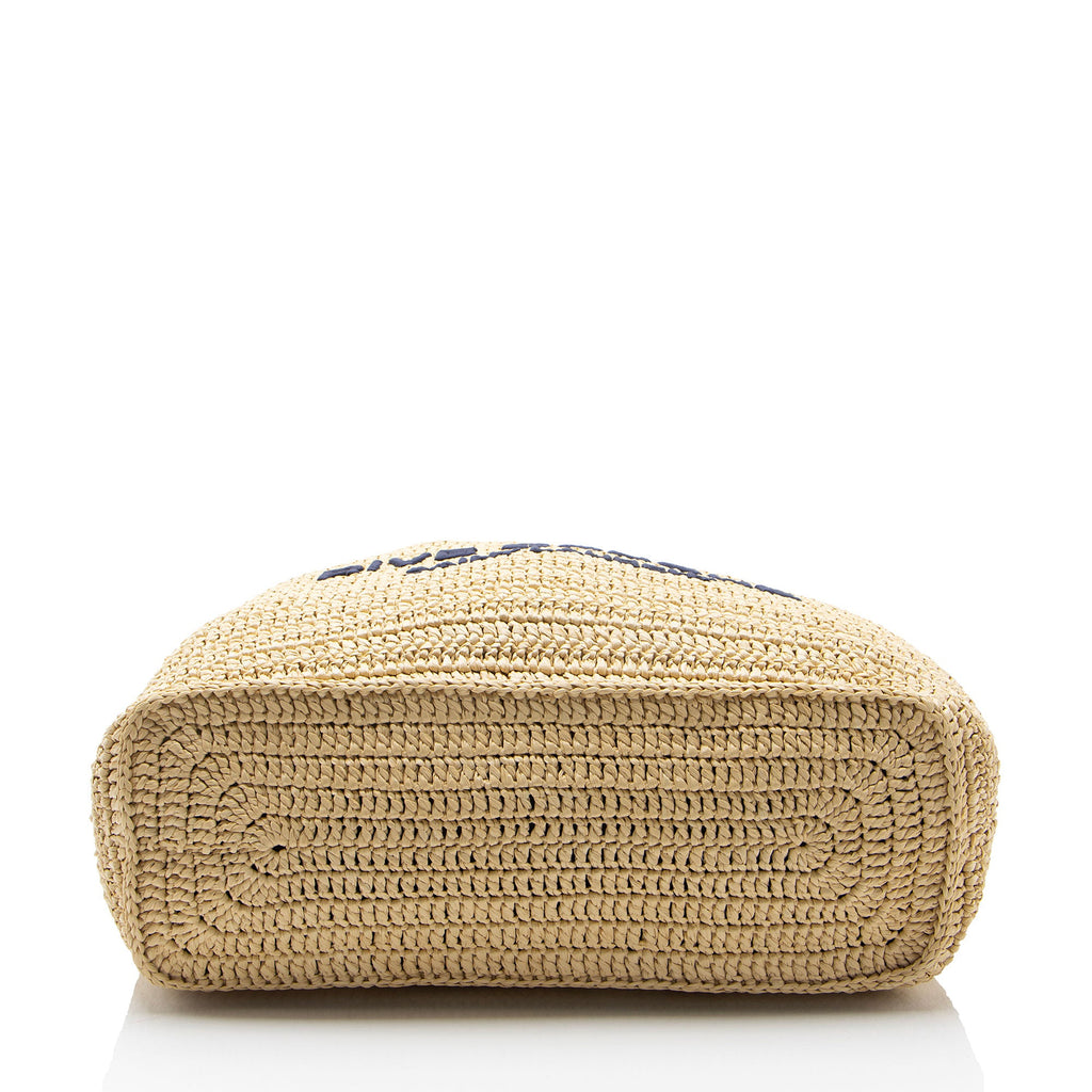 Saint Laurent Raffia Crochet Rive Gauche Tote