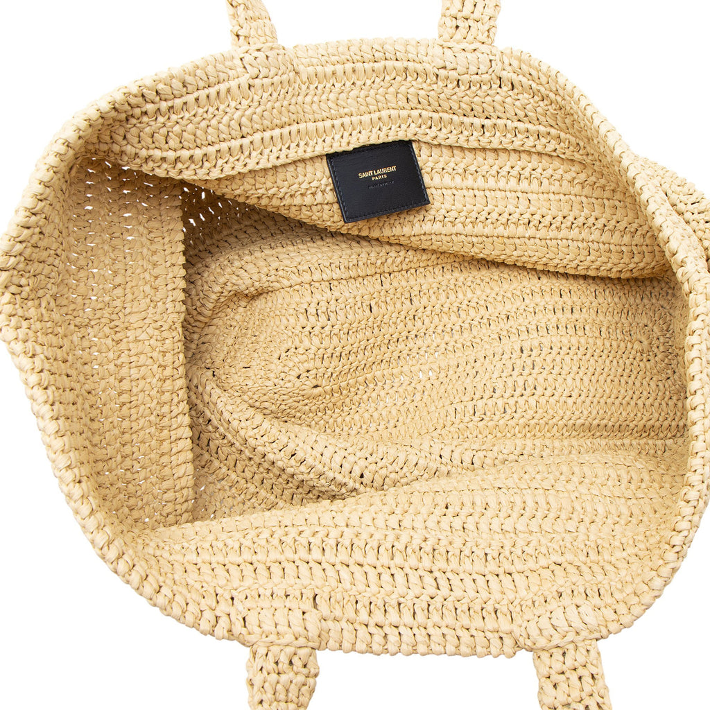 Saint Laurent Raffia Crochet Rive Gauche Tote