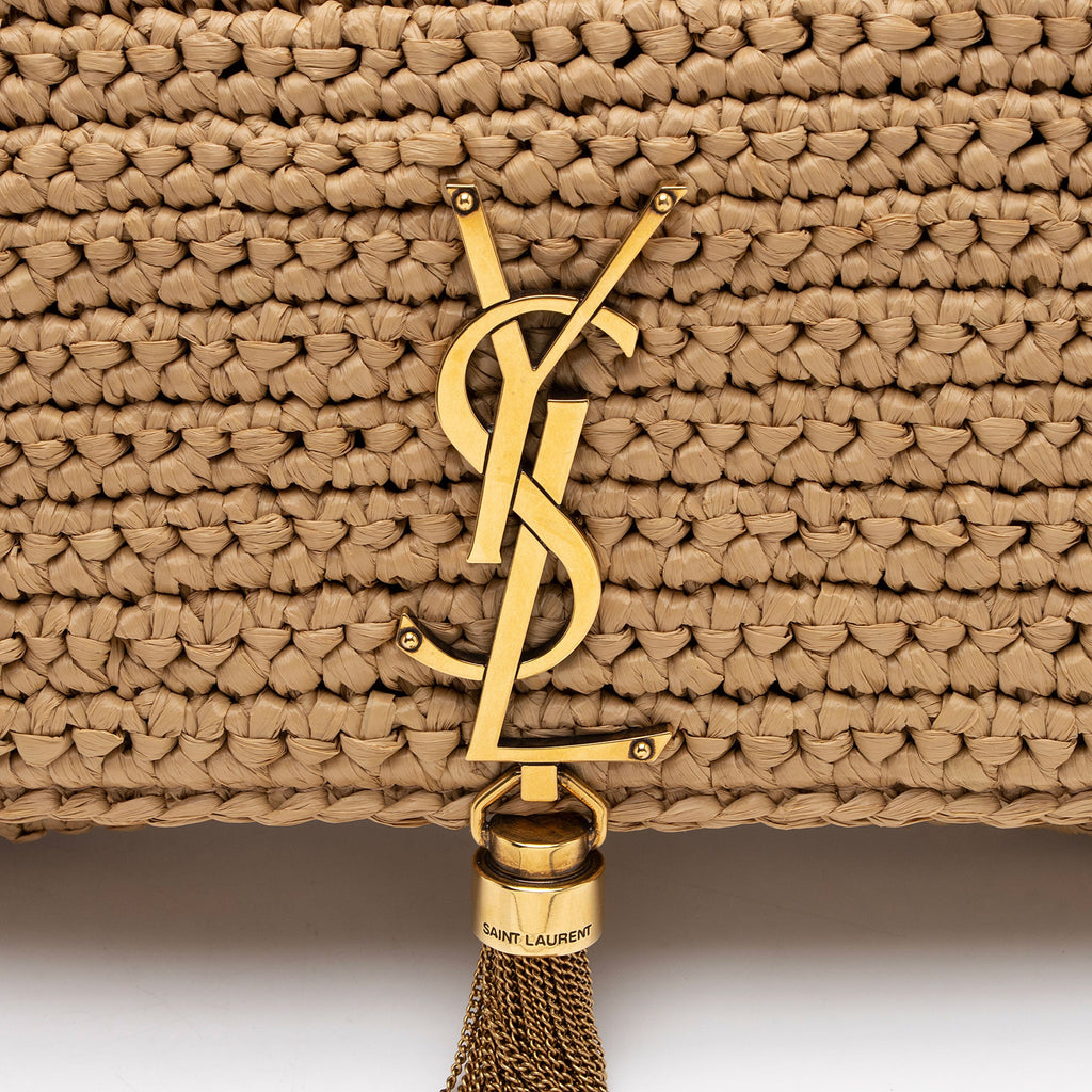 Saint Laurent Raffia Kate 99 Tassel Shoulder Bag