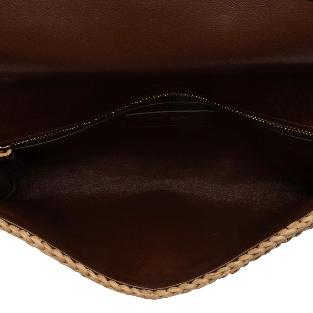 Saint Laurent Raffia Kate 99 Tassel Shoulder Bag