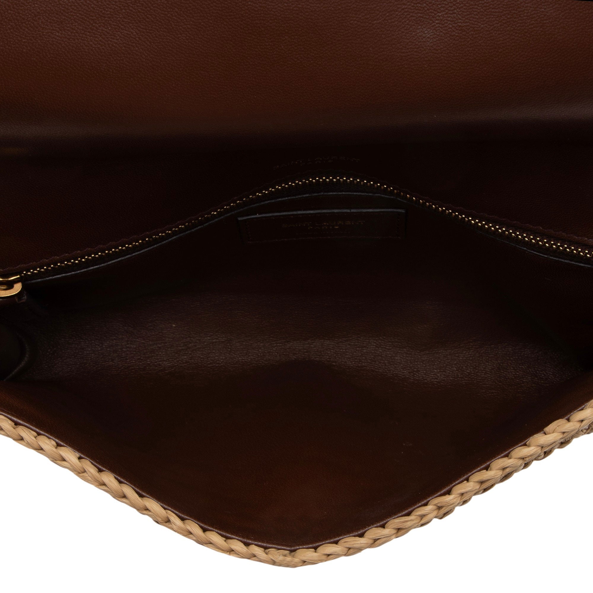 Saint Laurent Raffia Kate 99 Tassel Shoulder Bag