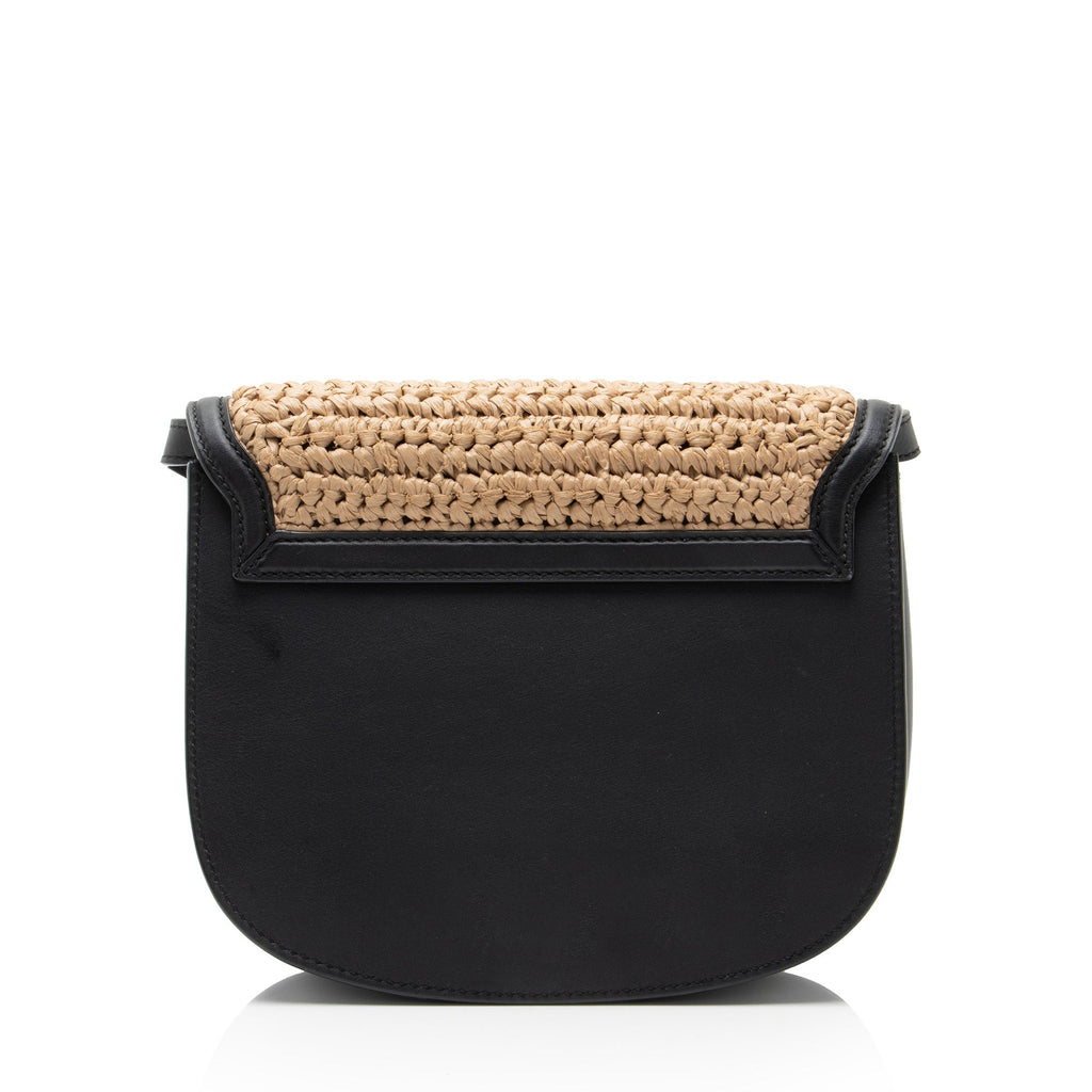 Saint Laurent Raffia Leather Kaia Medium Shoulder Bag