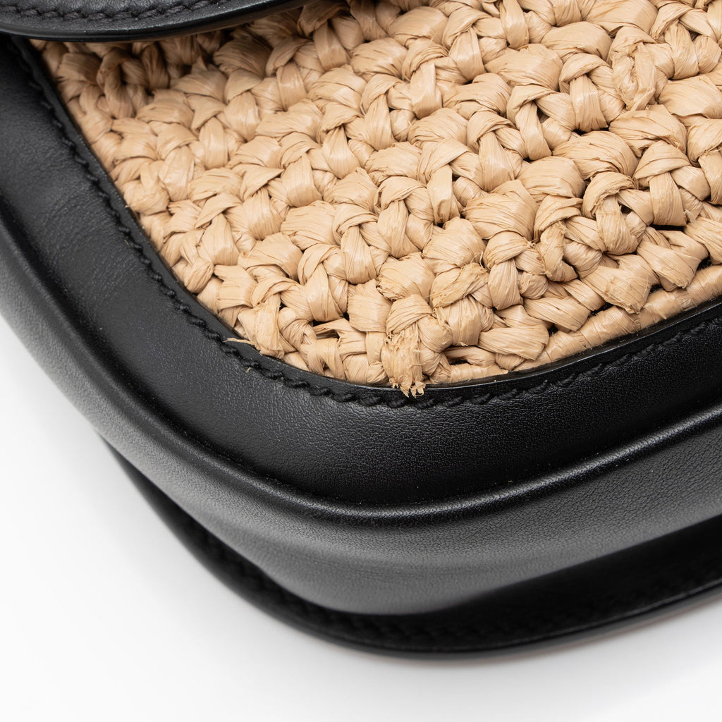 Saint Laurent Raffia Leather Kaia Medium Shoulder Bag