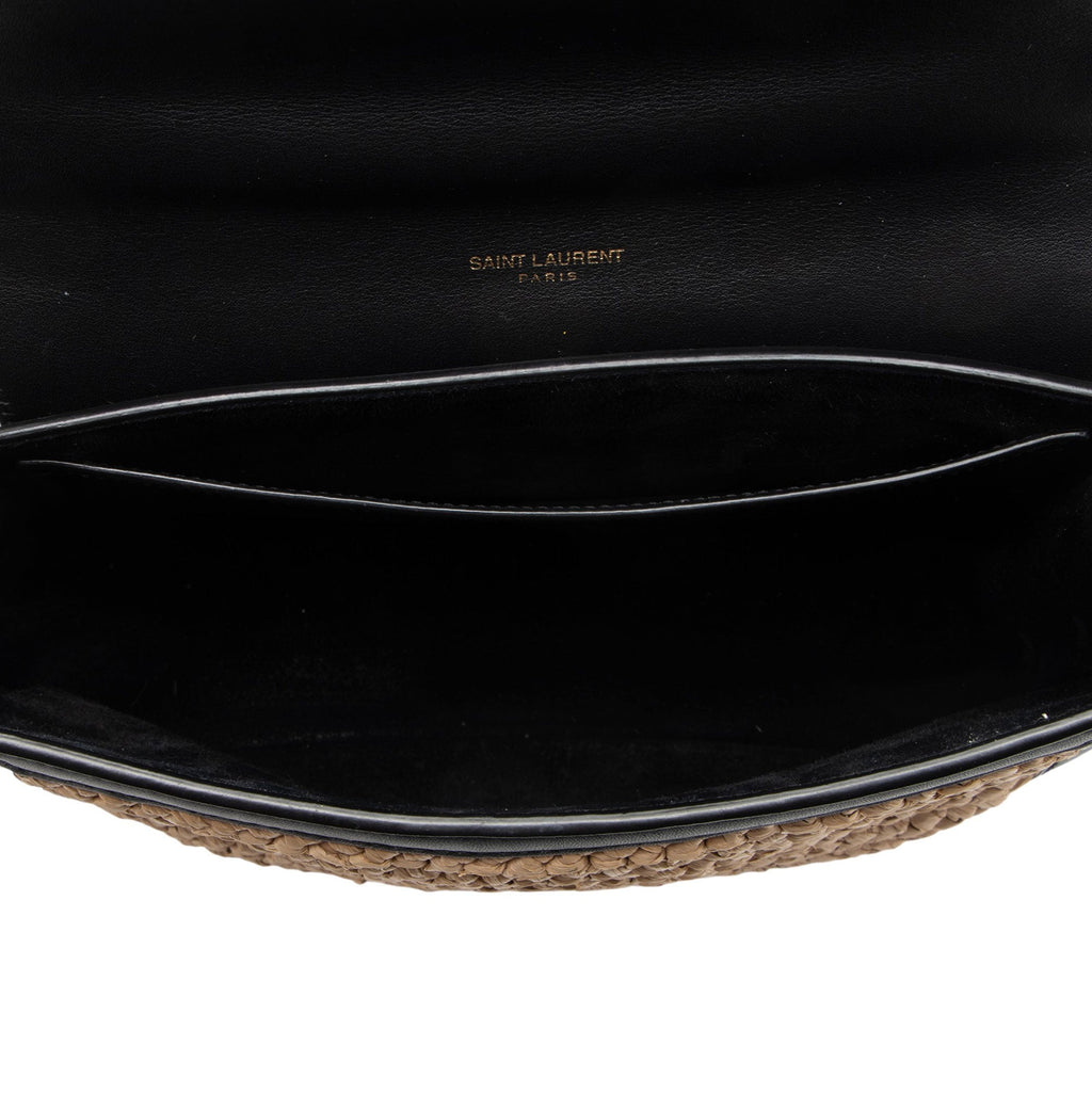 Saint Laurent Raffia Leather Kaia Medium Shoulder Bag