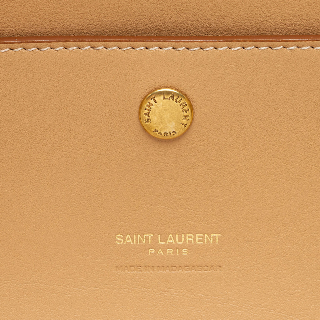 Saint Laurent Raffia Logo Tote