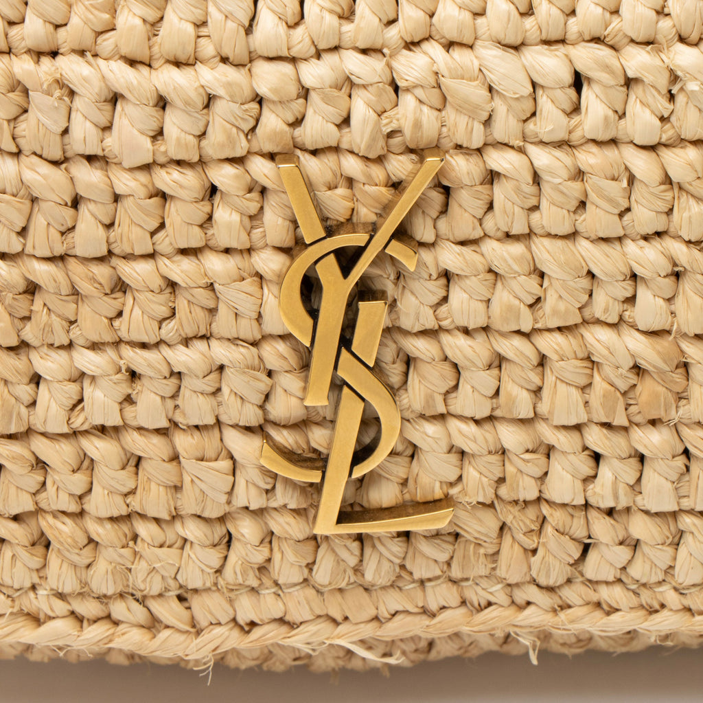 Saint Laurent Raffia Monogram Icare Pouch