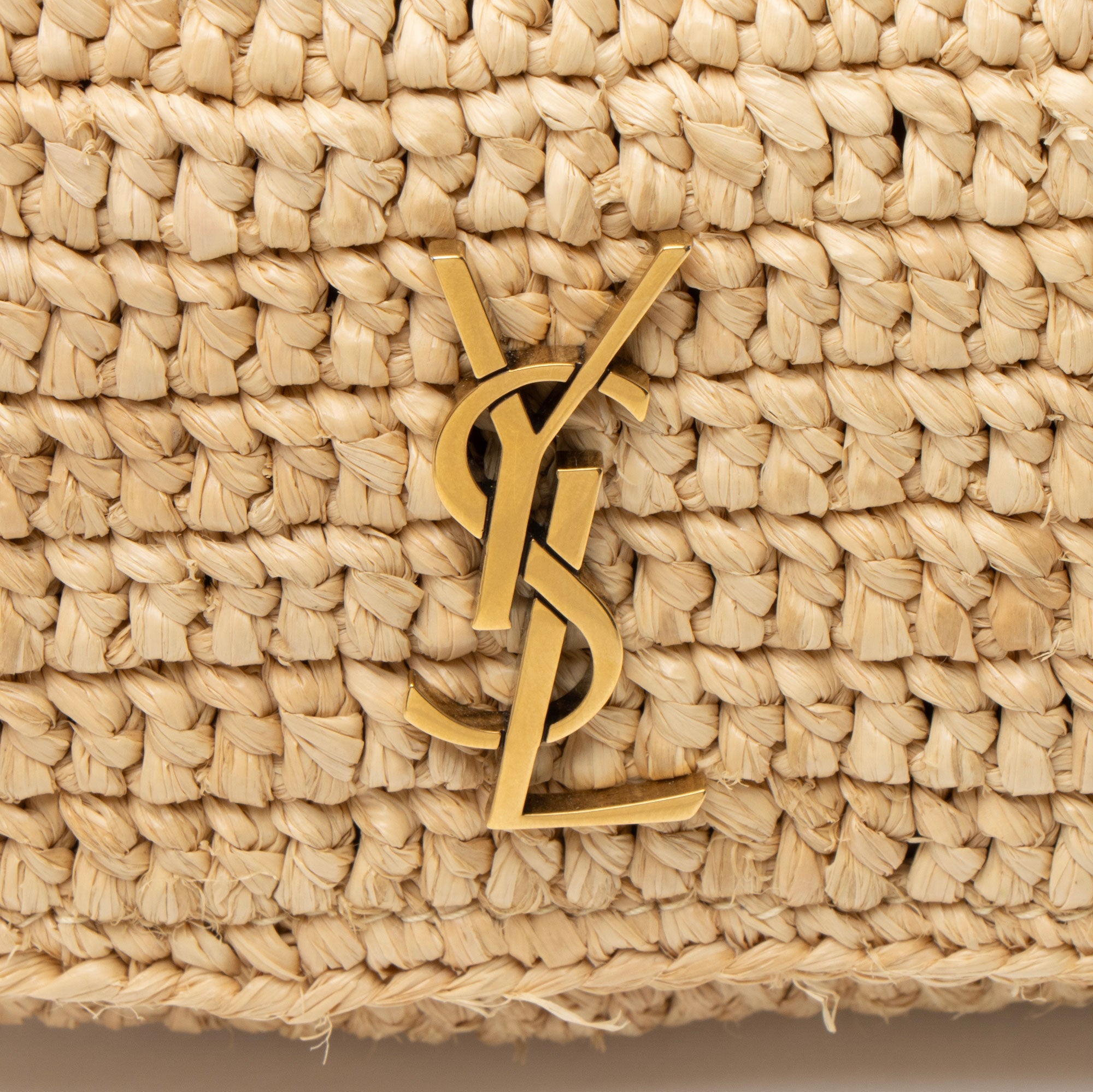 Saint Laurent Raffia Monogram Icare Pouch