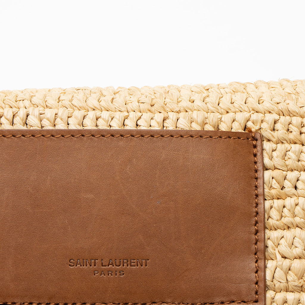 Saint Laurent Raffia Monogram Icare Pouch