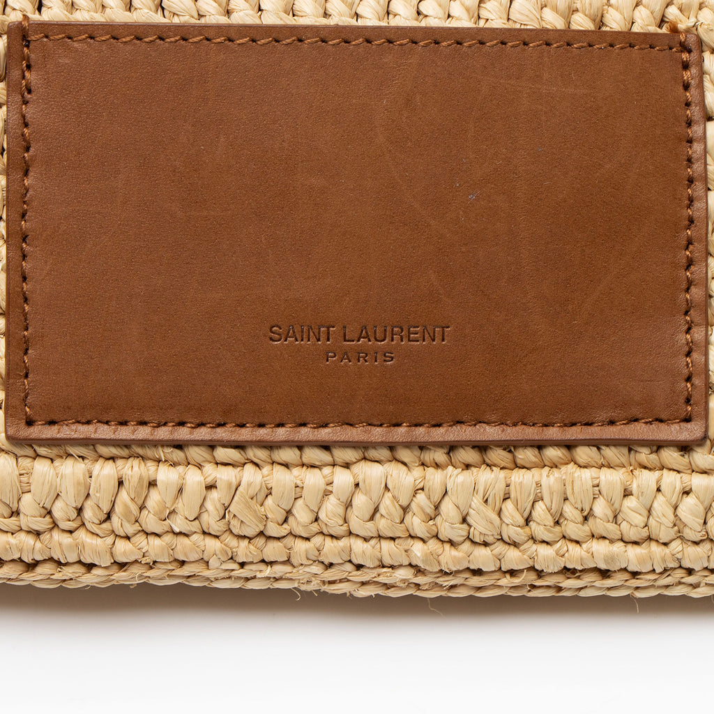 Saint Laurent Raffia Monogram Icare Pouch