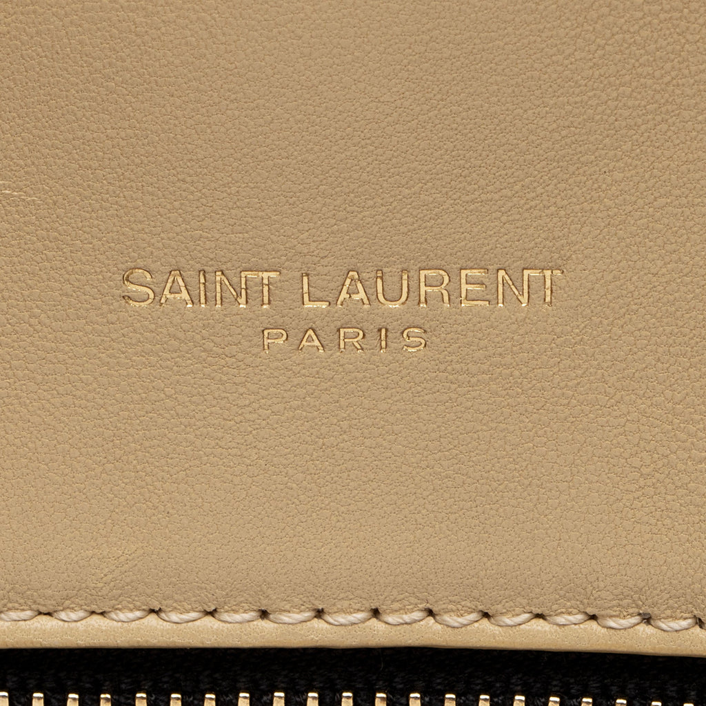 Saint Laurent Shearling Lambskin Puffer Sade Clutch - FINAL SALE (SHF-OG4bp5)