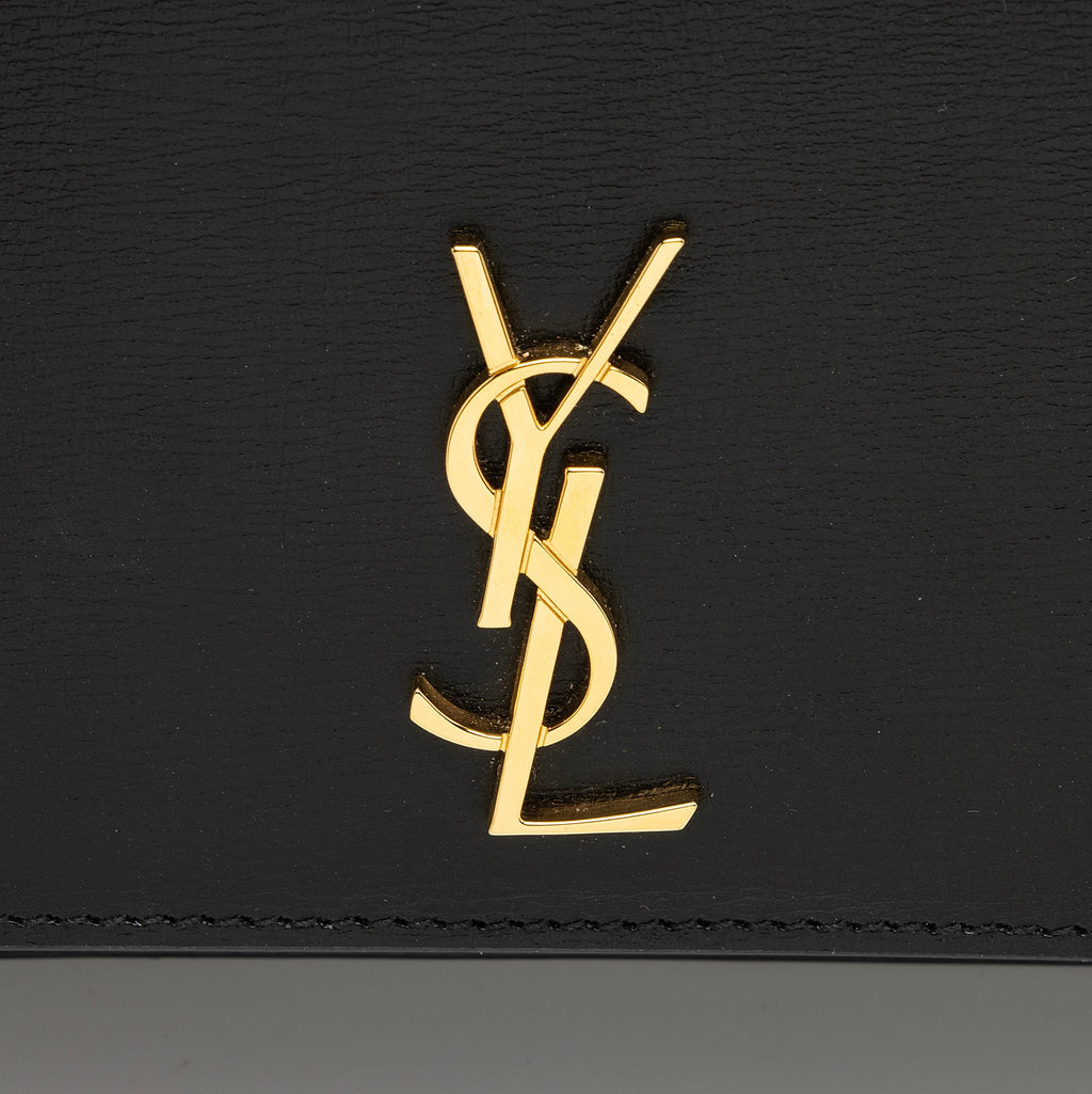 Saint Laurent Smooth Calfskin Monogram Phone Holder Shoulder Bag (SHF-A9QRvt)