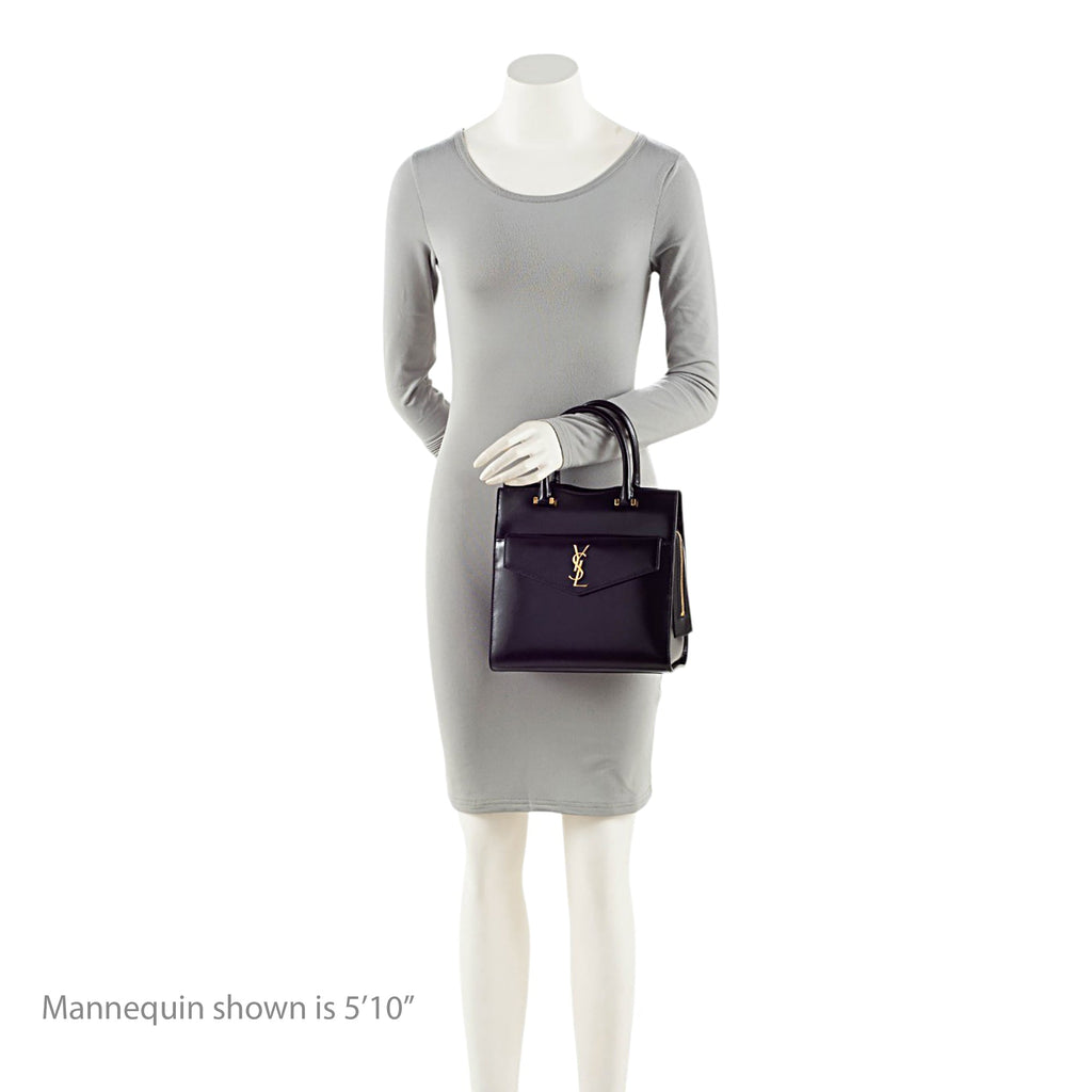 Saint Laurent Smooth Calfskin Monogram Uptown Small Satchel
