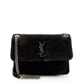Saint Laurent Suede Monogram Niki Medium Shoulder Bag
