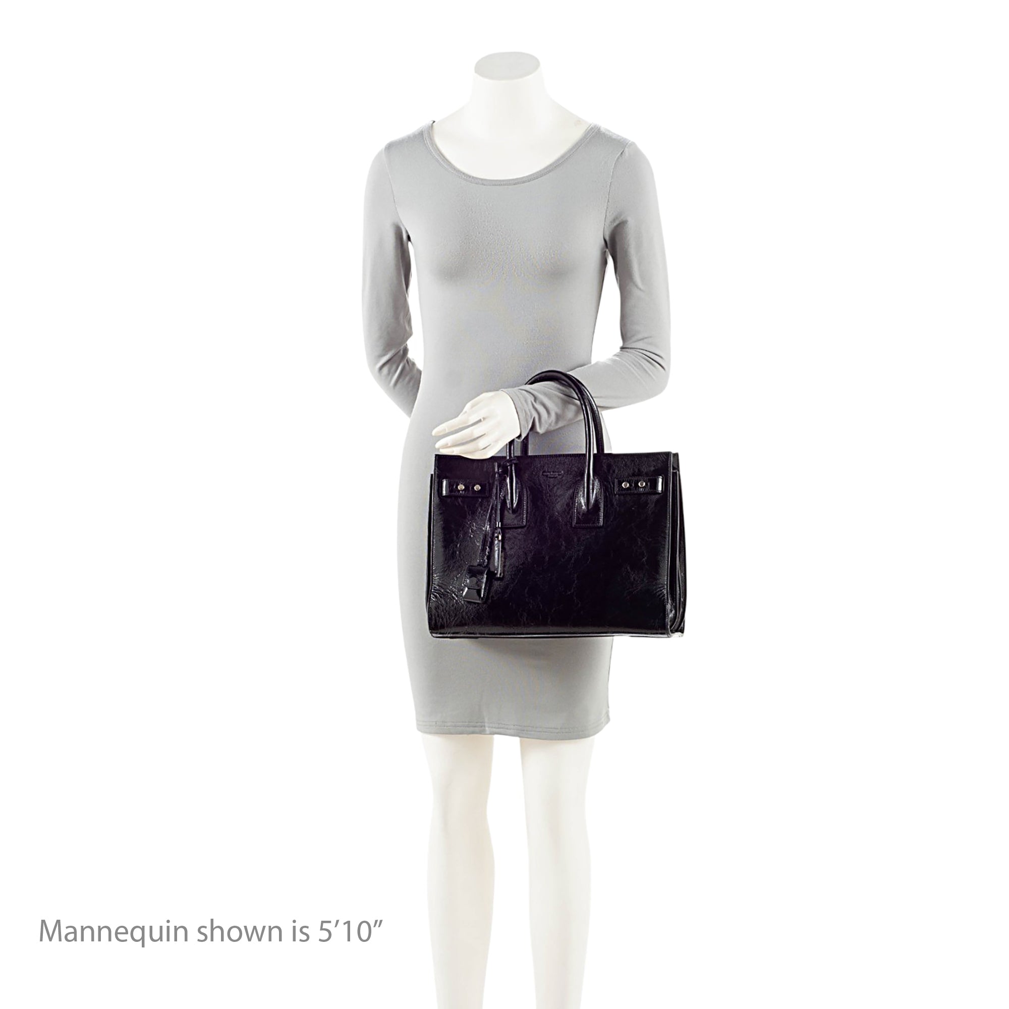 Saint Laurent Textured Patent Leather Sac De Jour Medium Tote