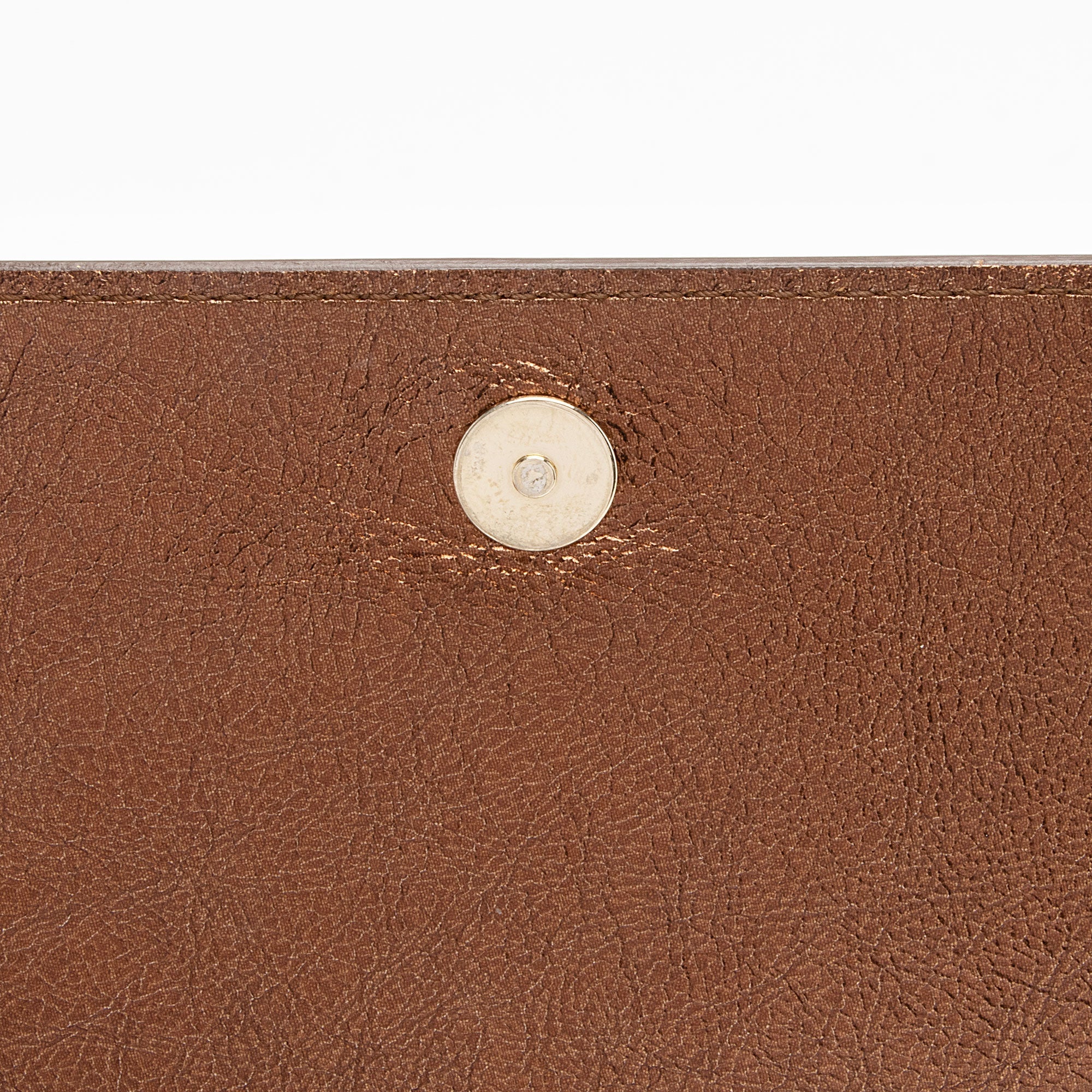 Saint Laurent Vintage Metallic Calfskin Monogram Belle de Jour Clutch (SHF-VMKI8c)