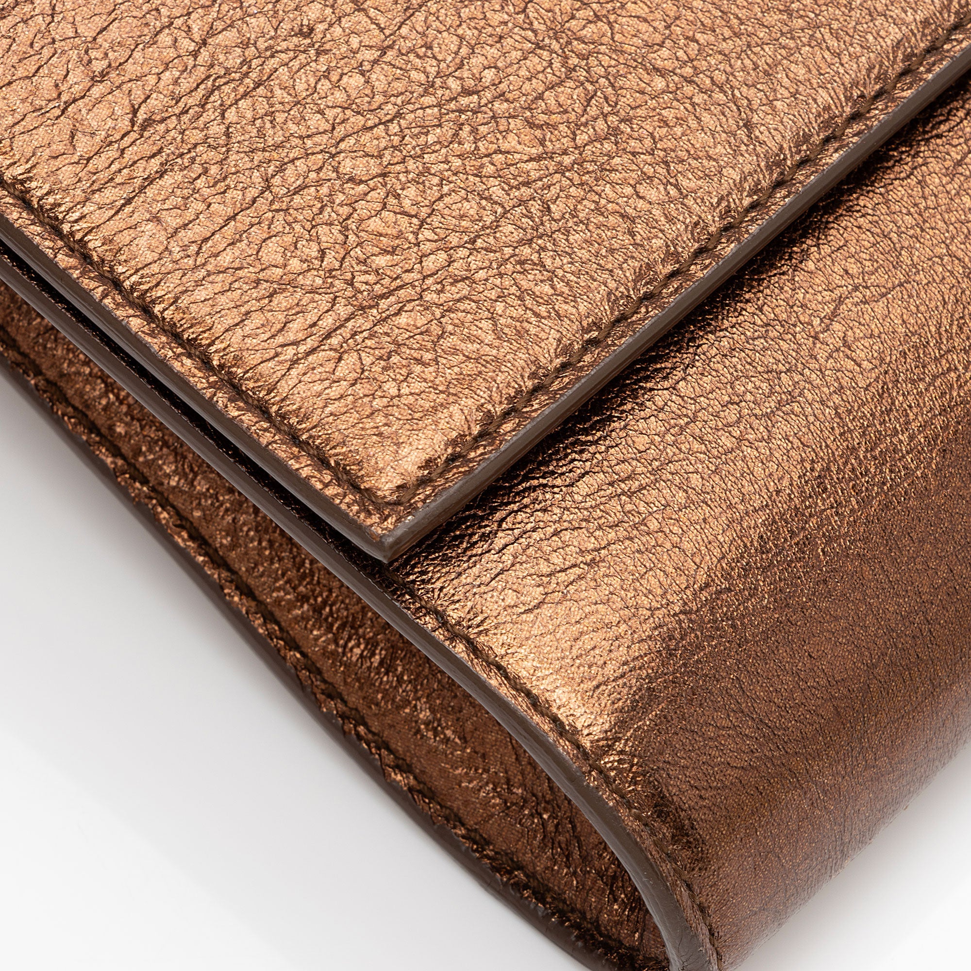 Saint Laurent Vintage Metallic Calfskin Monogram Belle de Jour Clutch (SHF-VMKI8c)
