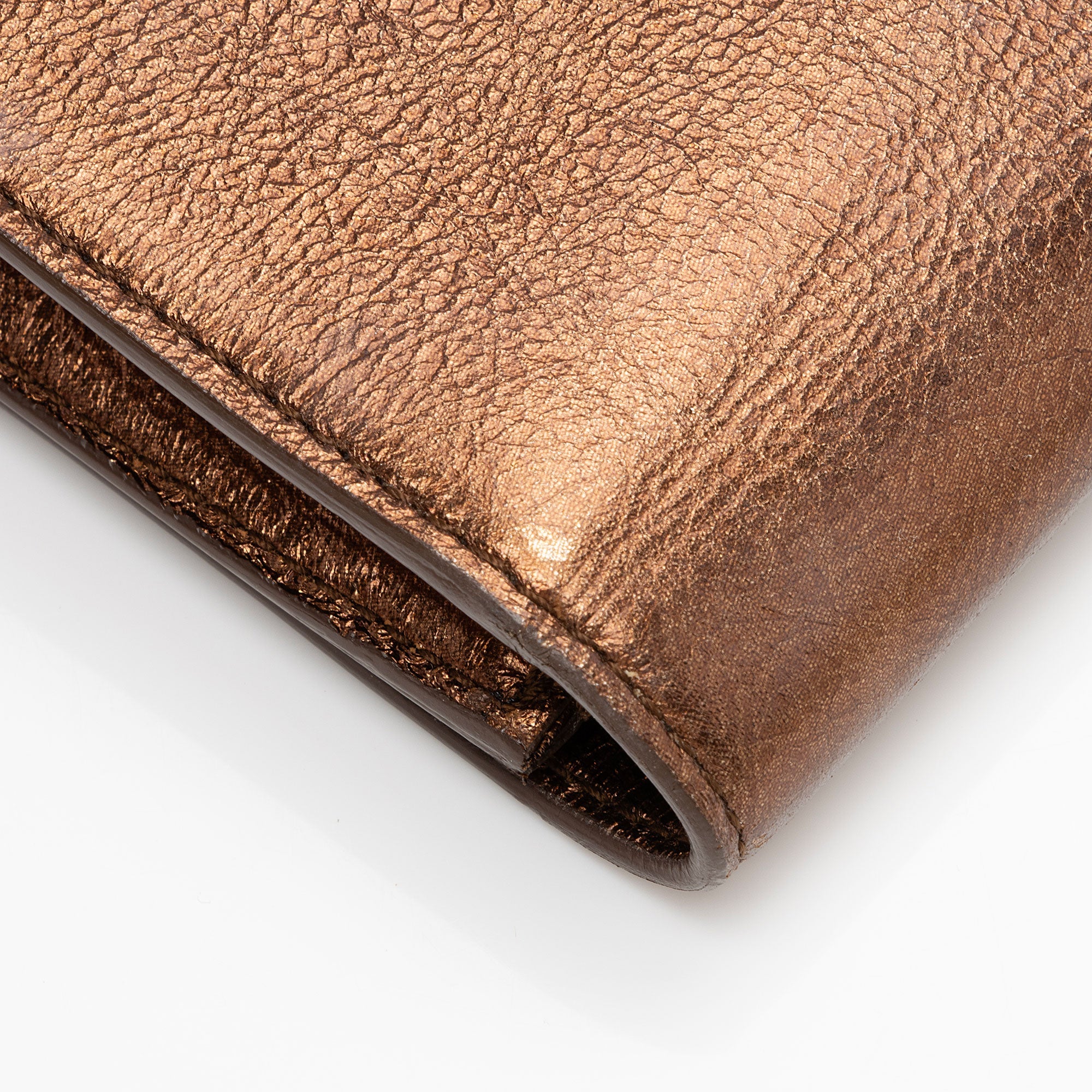 Saint Laurent Vintage Metallic Calfskin Monogram Belle de Jour Clutch (SHF-VMKI8c)