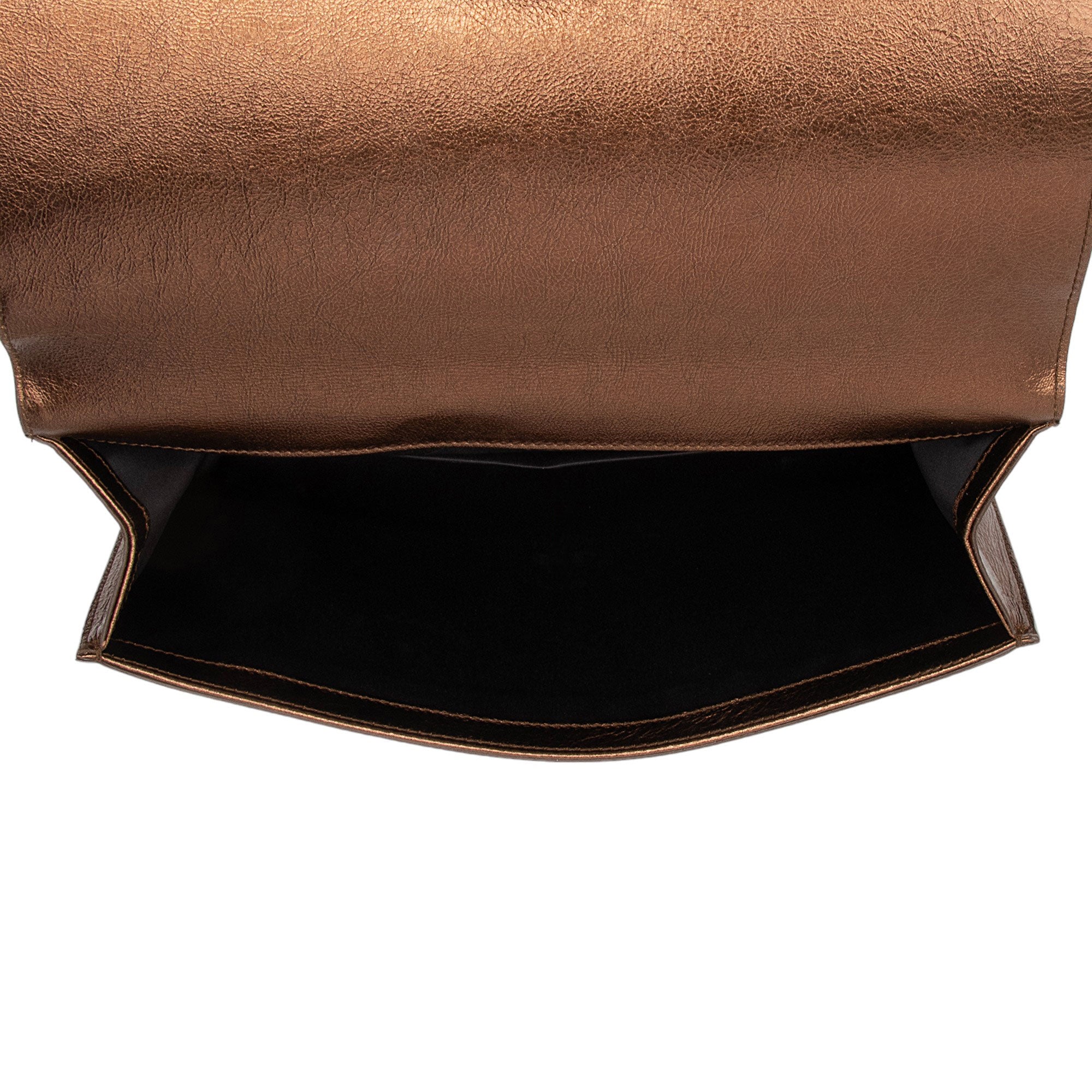 Saint Laurent Vintage Metallic Calfskin Monogram Belle de Jour Clutch (SHF-VMKI8c)