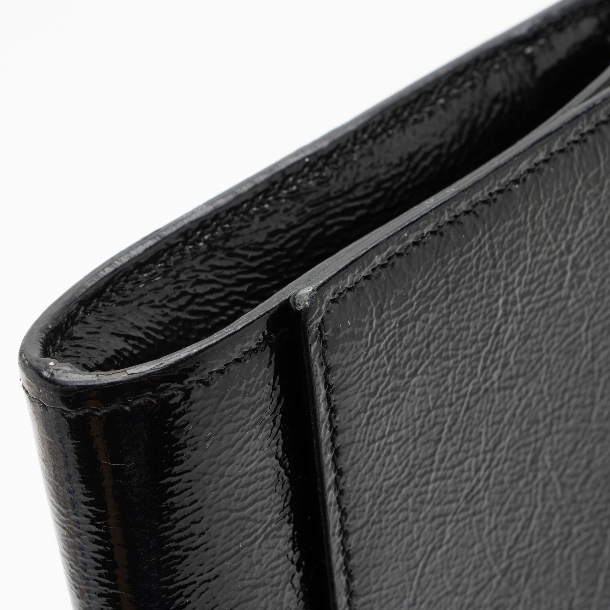 Saint Laurent Vintage Patent Leather Monogram Belle de Jour Clutch (SHF-36A795)