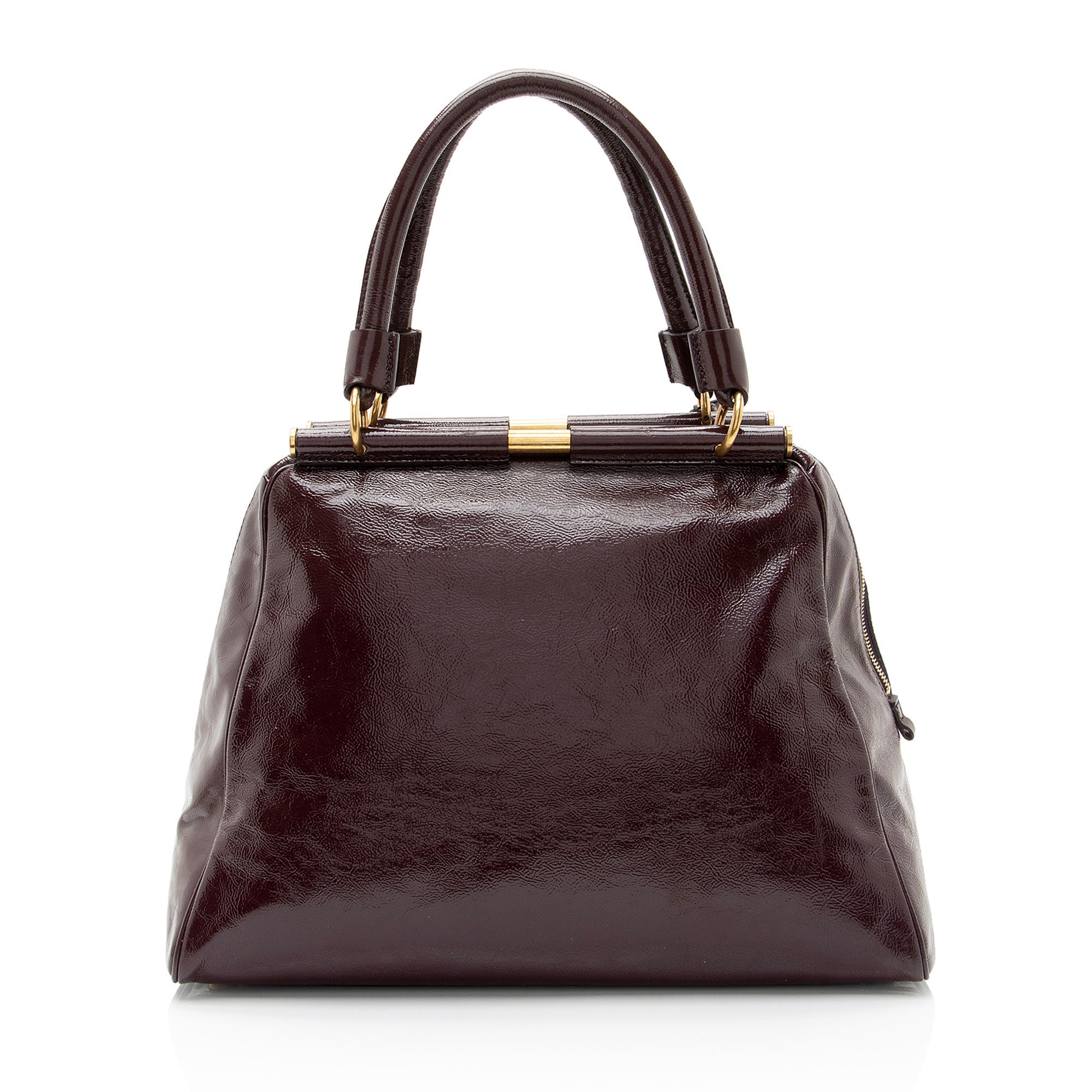 Saint Laurent Vintage Patent Leather Majorelle Tote (SHF-8MqroY)