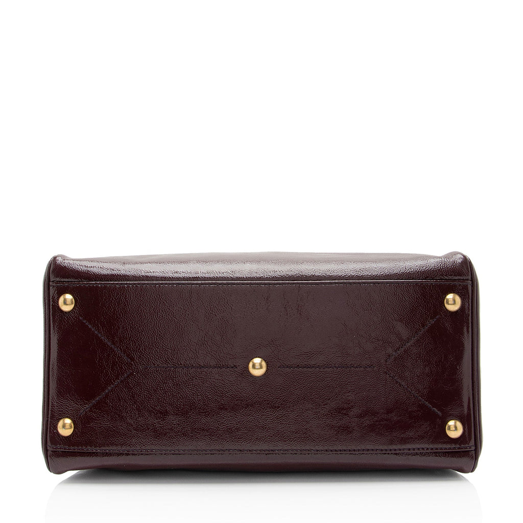 Saint Laurent Vintage Patent Leather Majorelle Tote (SHF-8MqroY)