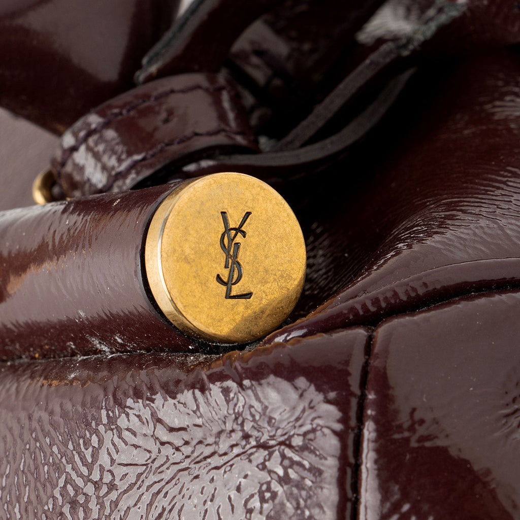 Saint Laurent Vintage Patent Leather Majorelle Tote (SHF-8MqroY)