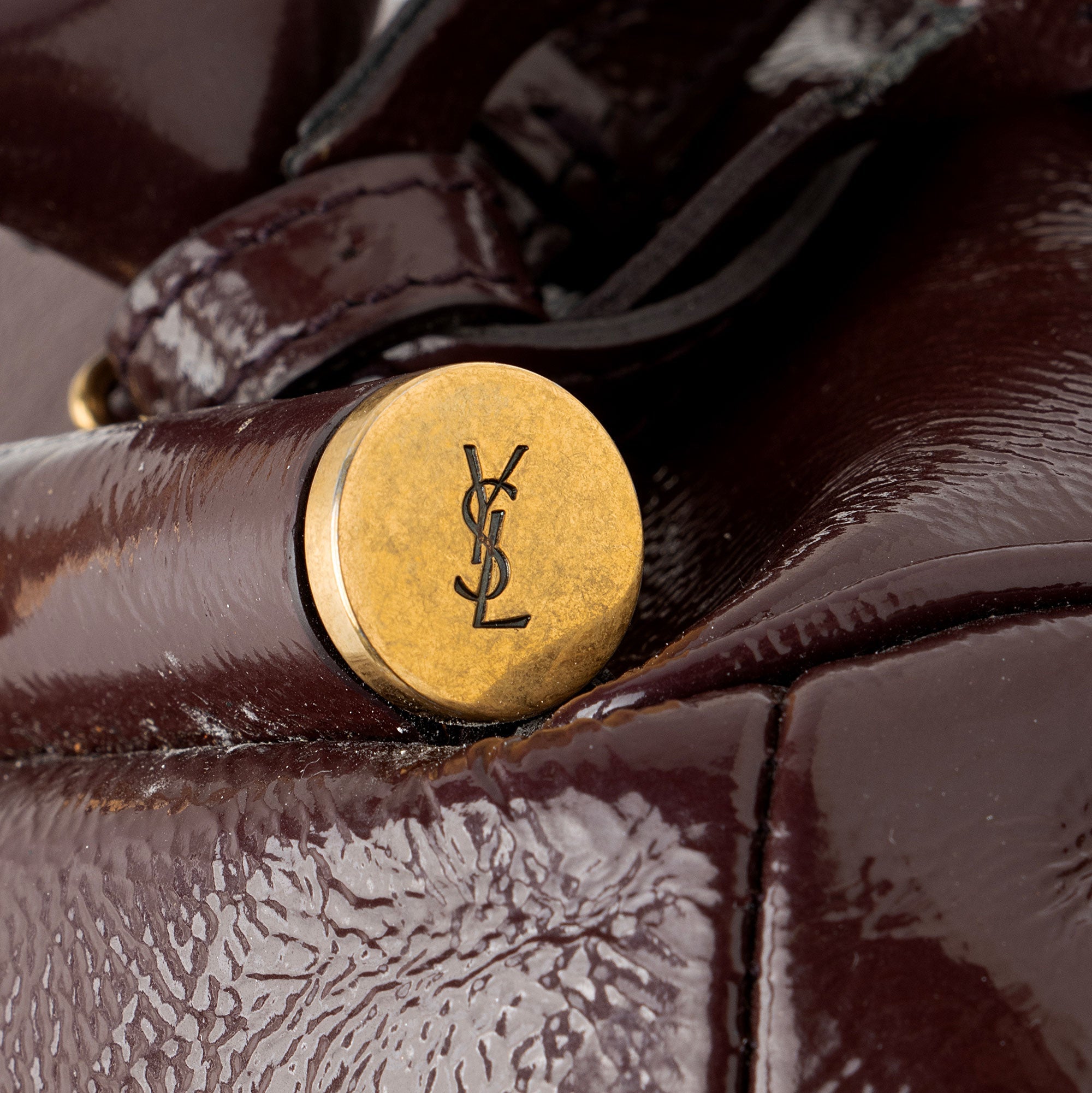 Saint Laurent Vintage Patent Leather Majorelle Tote (SHF-8MqroY)