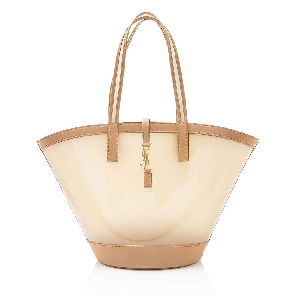 Saint Laurent Vinyl Calfskin Panier Medium Tote