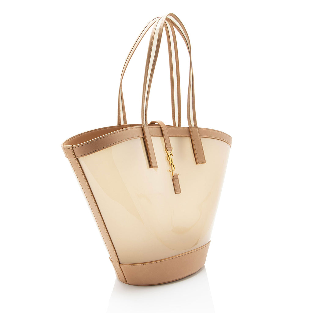 Saint Laurent Vinyl Calfskin Panier Medium Tote
