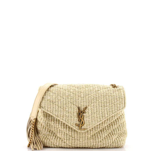 Loulou Shoulder Bag Matelasse Raffia Small