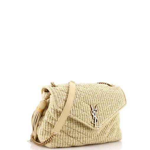 Loulou Shoulder Bag Matelasse Raffia Small