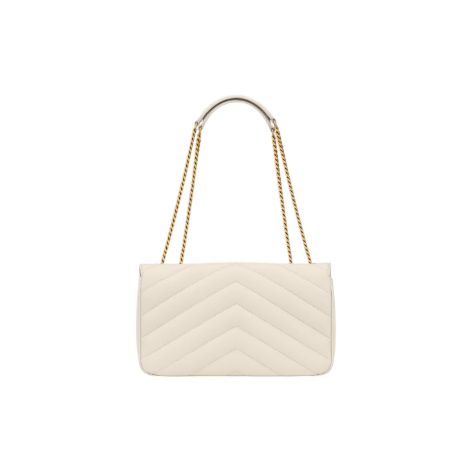 LOULOU medium in MATELASSÉ lambskin white