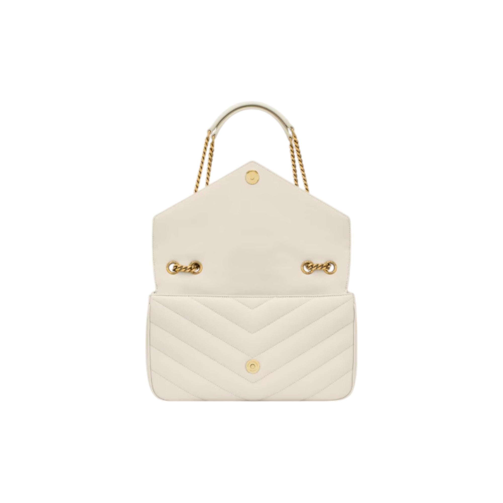 LOULOU medium in MATELASSÉ lambskin white