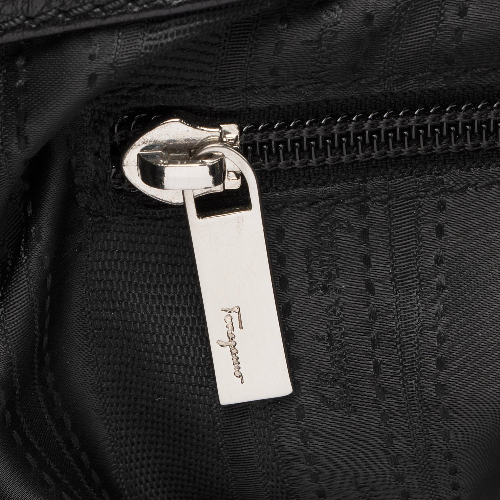 Salvatore Ferragamo Calfskin Ganchini Jules Satchel (SHF-BEZLds)