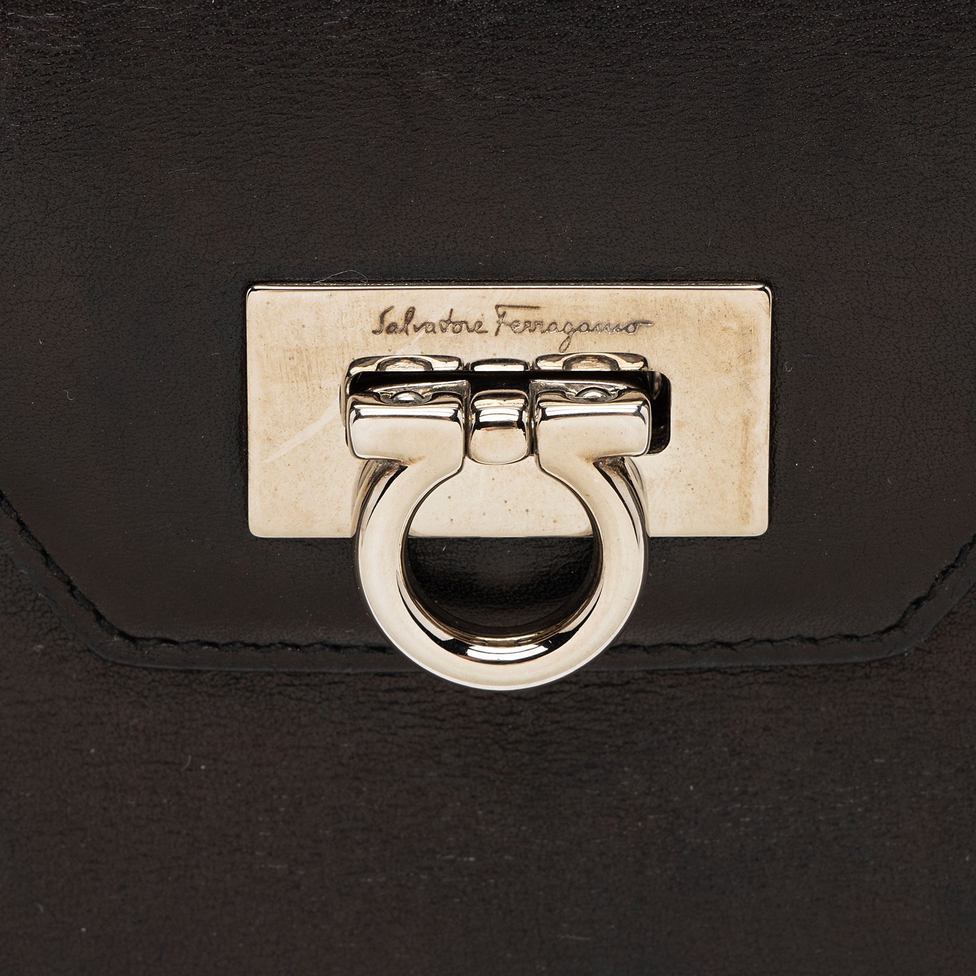 Ferragamo Calfskin Gancini Long Wallet