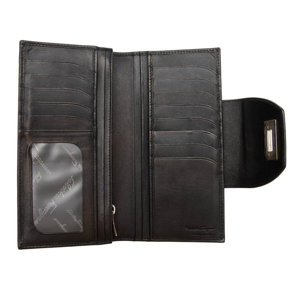 Ferragamo Calfskin Gancini Long Wallet