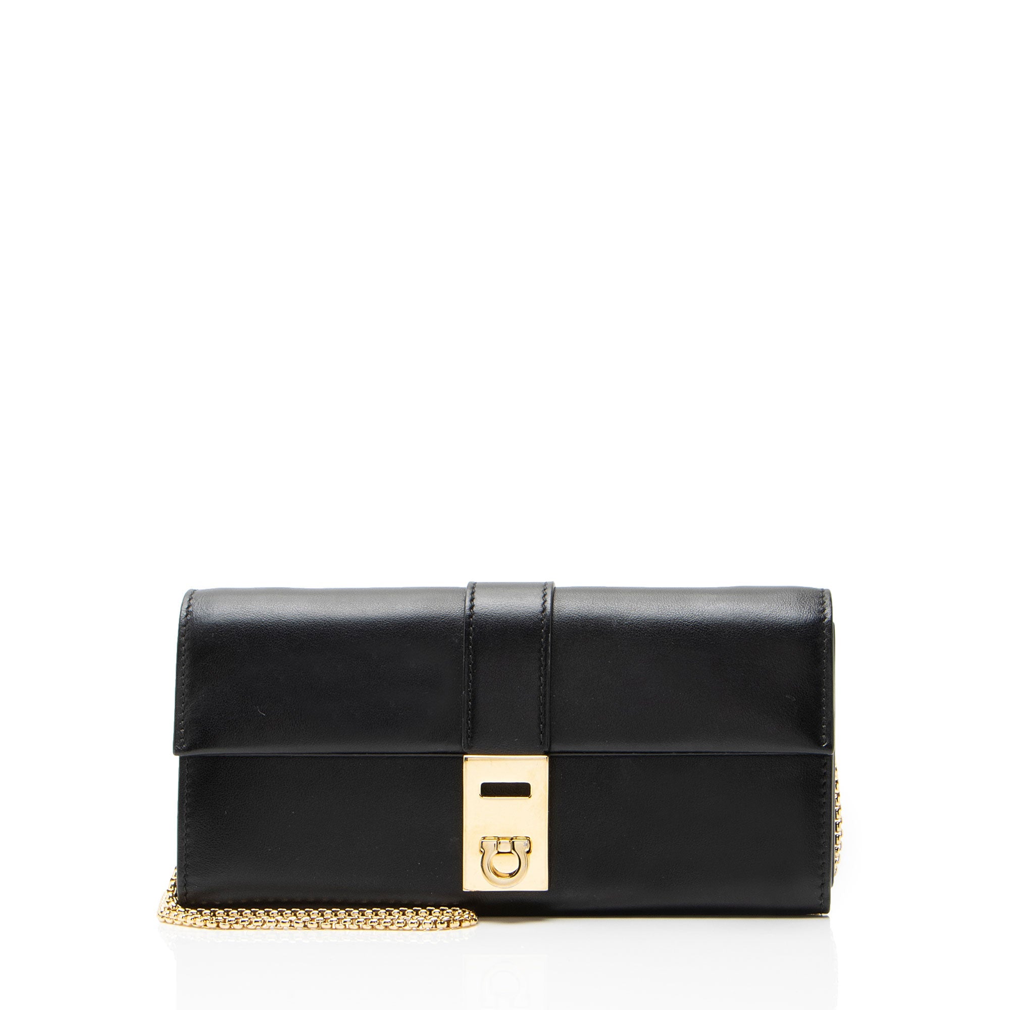 Salvatore Ferragamo Calfskin Hug Wallet on Chain