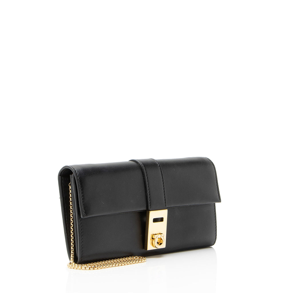 Salvatore Ferragamo Calfskin Hug Wallet on Chain