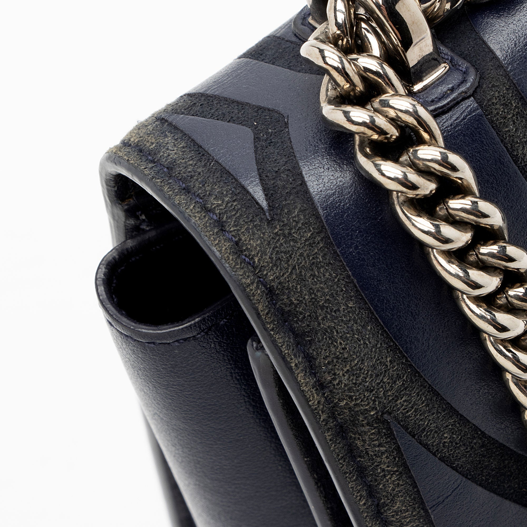 Ferragamo Calfskin Suede Vara Bow Chain Flap Bag