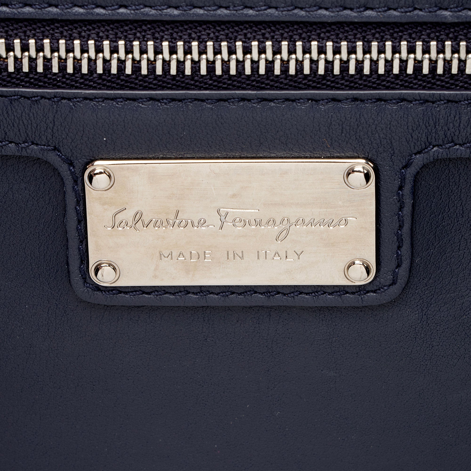 Ferragamo Calfskin Suede Vara Bow Chain Flap Bag