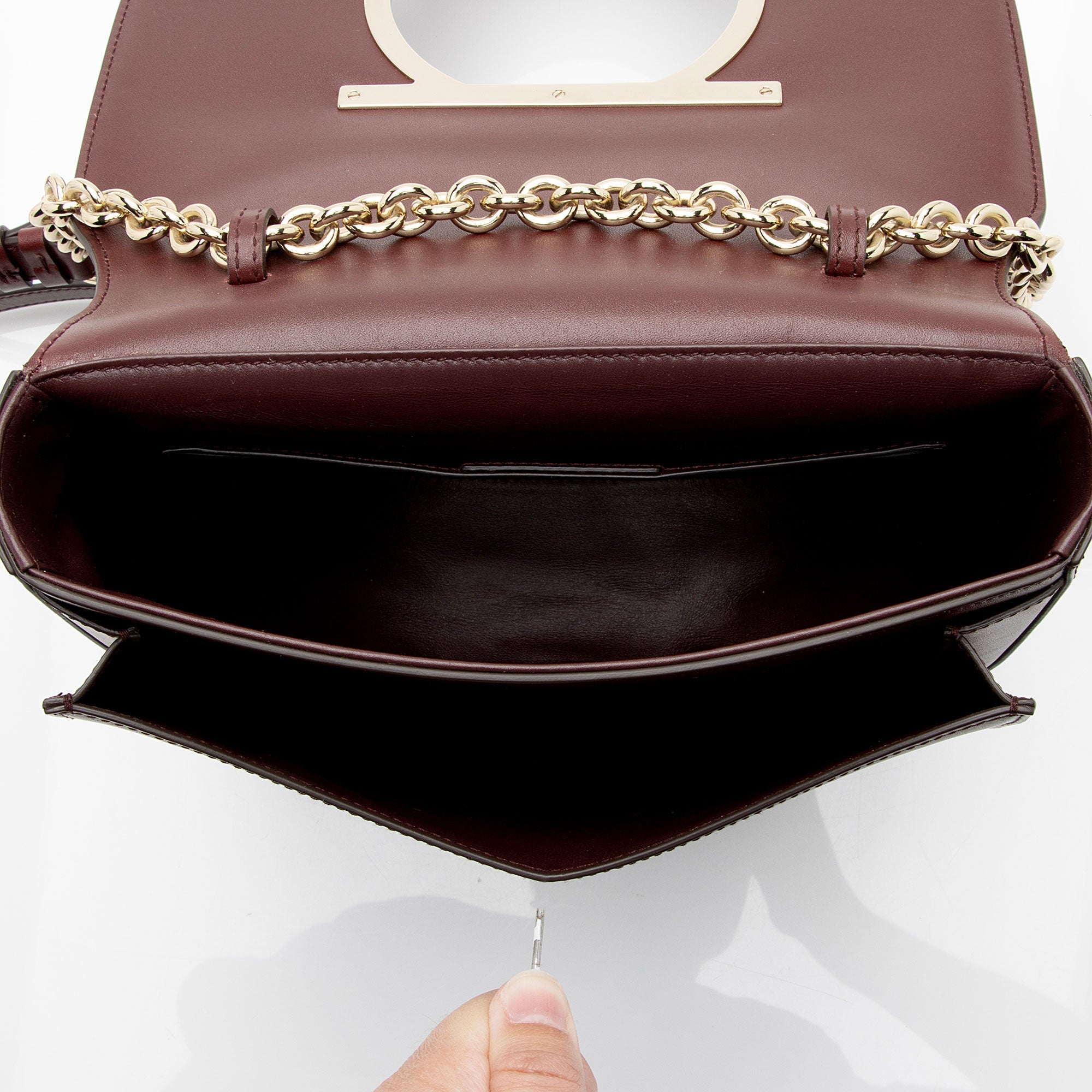 Salvatore Ferragamo Calfskin Vela Large Flap Crossbody Bag (SHF-KZPFvx)