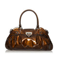 Salvatore Ferragamo Gancini Marisa Patent Leather Handbag (SHG-30335)