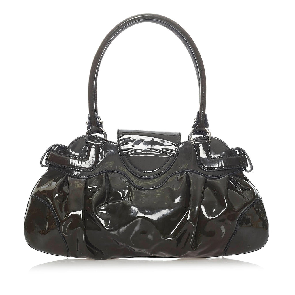 Salvatore Ferragamo Gancini Marisa Patent Leather Handbag (SHG-31731)