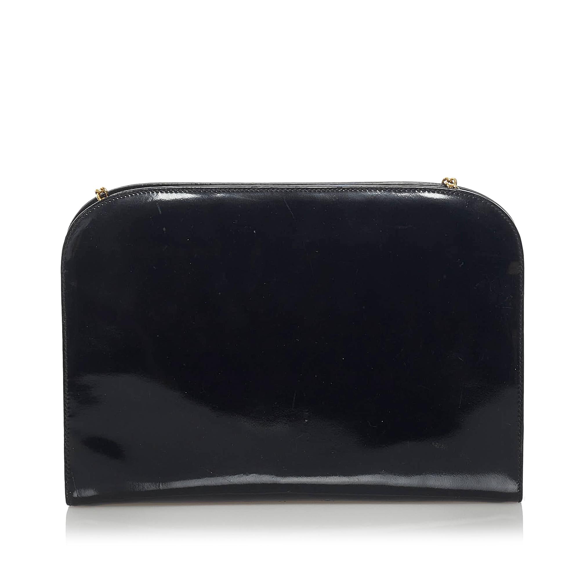 Salvatore Ferragamo Gancini Patent Leather Crossbody Bag (SHG-34194)
