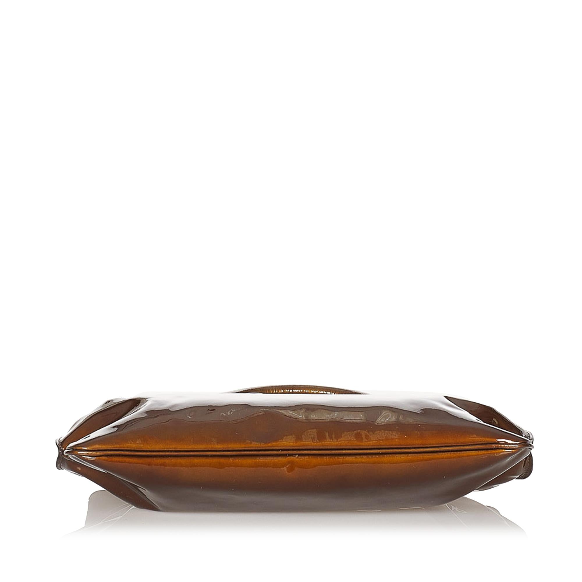 Salvatore Ferragamo Gancini Patent Leather Handbag (SHG-21656)