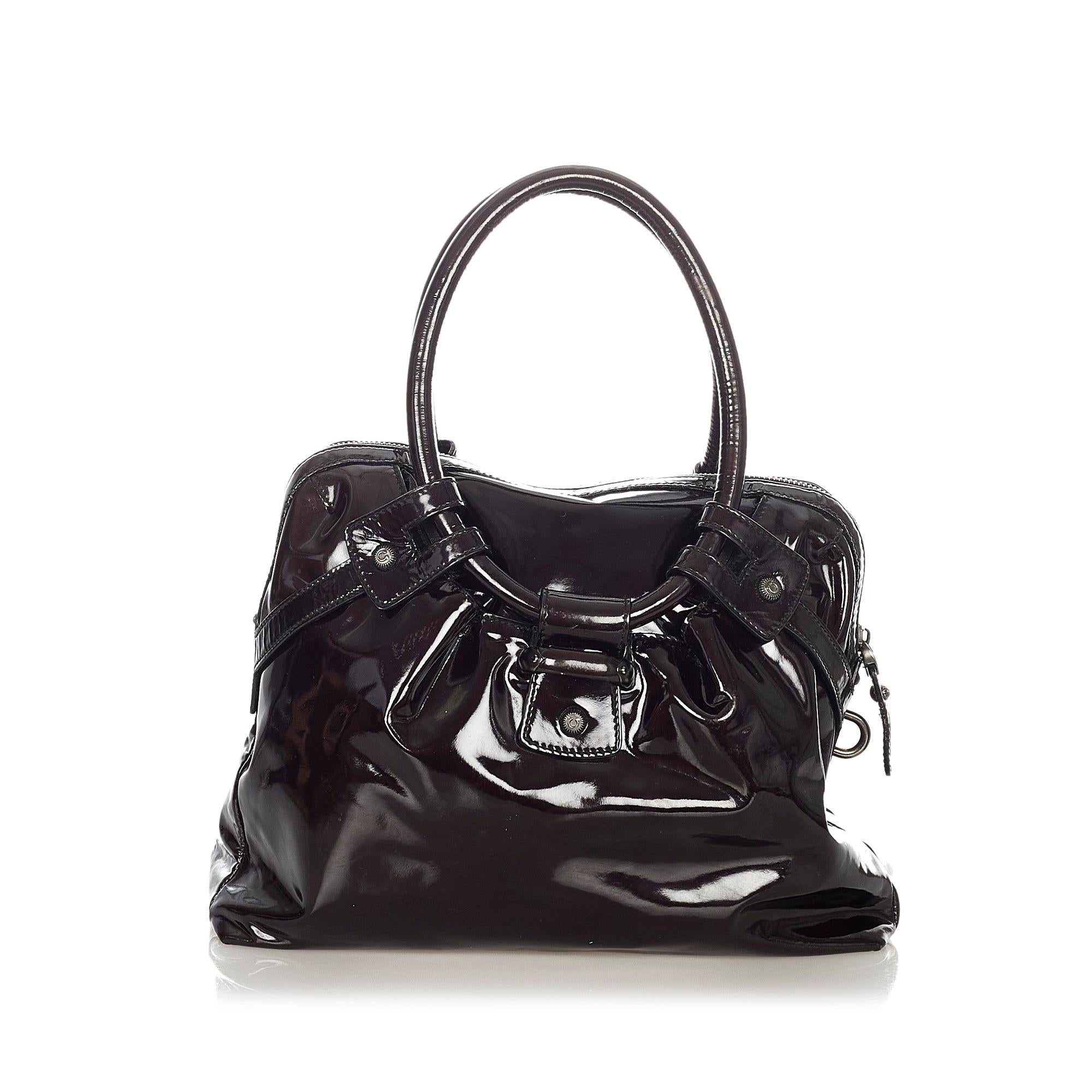 Salvatore Ferragamo Gancini Patent Leather Handbag (SHG-22022)